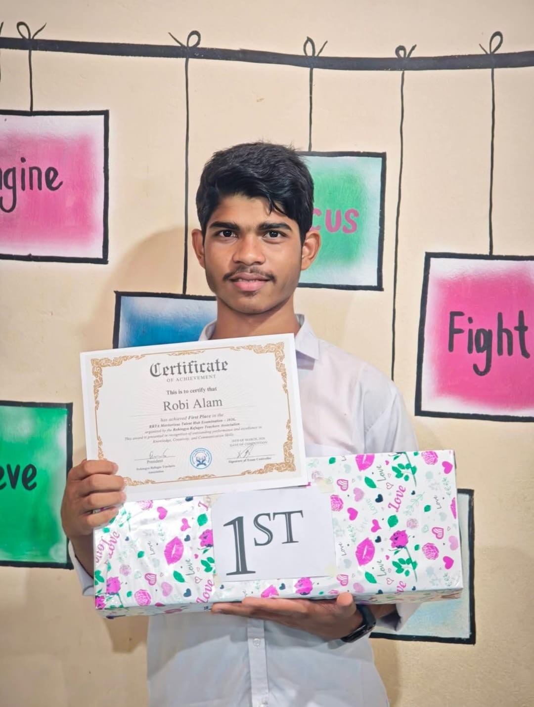 Student achieved 1st place in competition exam